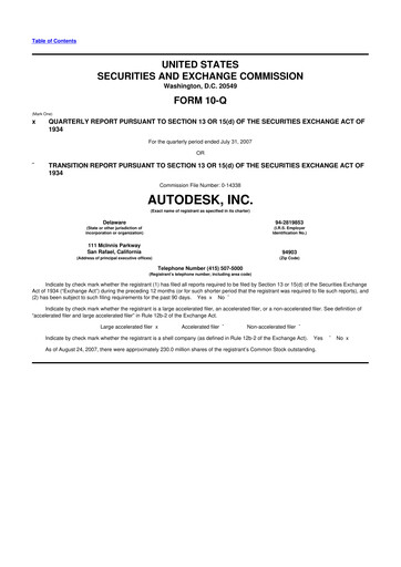 Thumbnail Autodesk 10-Q Quarterly Report FY 