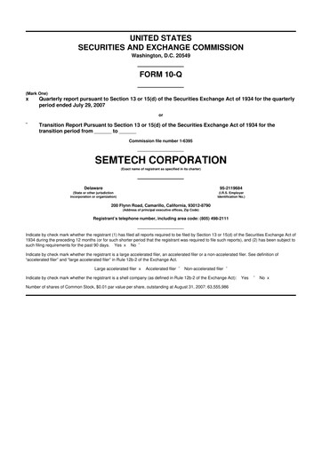 Vorschaubild Semtech 10-Q Quartalsbericht  