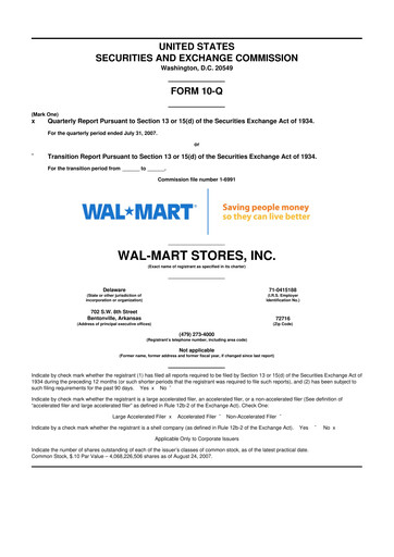 Thumbnail Walmart 10-Q Quarterly Report FY 