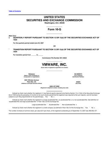 Thumbnail Vmware 10-Q Quarterly Report FY 