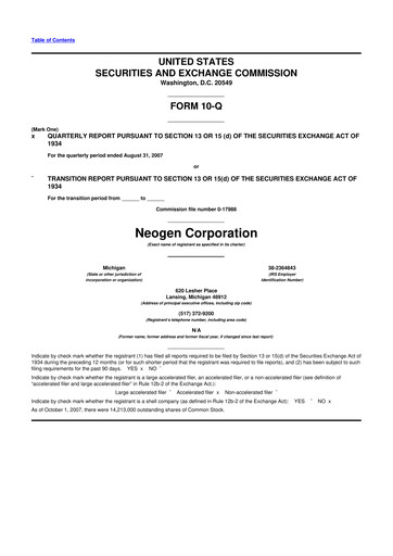 Thumbnail Neogen 10-Q Quarterly Report FY 
