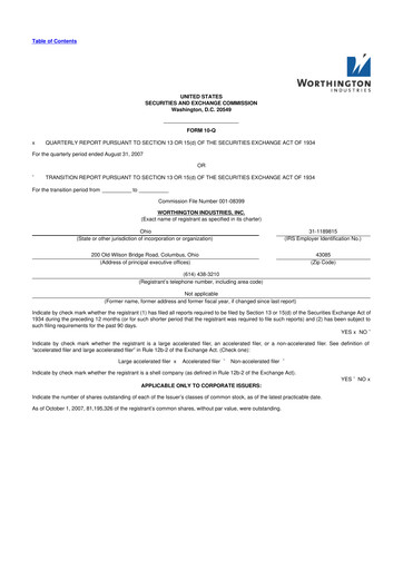 Miniature Worthington Enterprises 10-Q Rapport trimestriel  