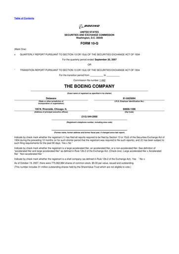 Thumbnail Boeing 10-Q Quarterly Report FY 