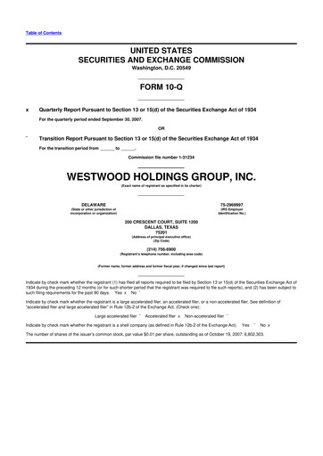 Vorschaubild Westwood Holdings Group 10-Q Quartalsbericht  