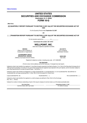 Vorschaubild Elevance Health 10-Q Quartalsbericht  