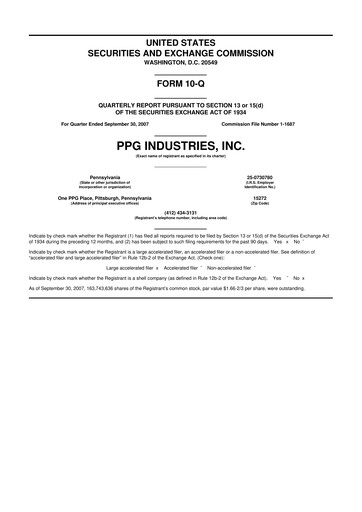 Thumbnail PPG Industries
 10-Q Quarterly Report FY 