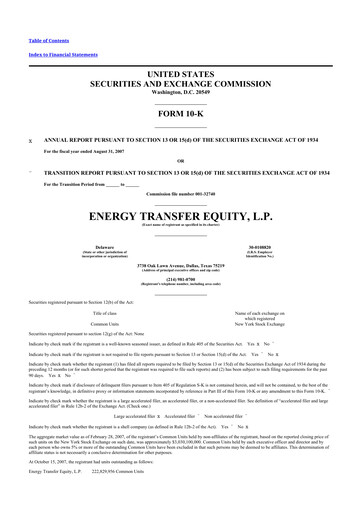 Thumbnail Energy Transfer LP
 10-K Annual Report 