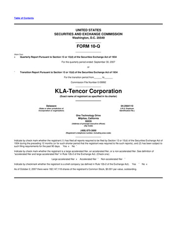 Thumbnail KLA 10-Q Quarterly Report FY 