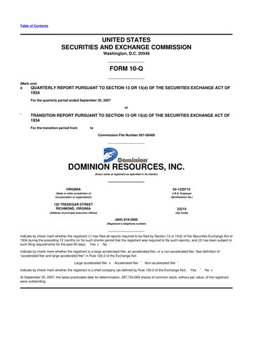Vorschaubild Dominion Energy 10-Q Quartalsbericht  