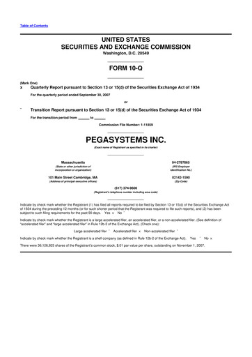 Thumbnail Pegasystems 10-Q Quarterly Report FY 