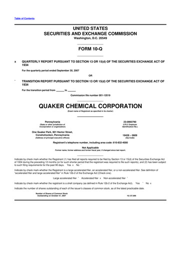 Thumbnail Quaker Houghton 10-Q Quarterly Report FY 