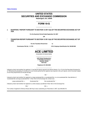 Vorschaubild Chubb 10-Q Quartalsbericht  