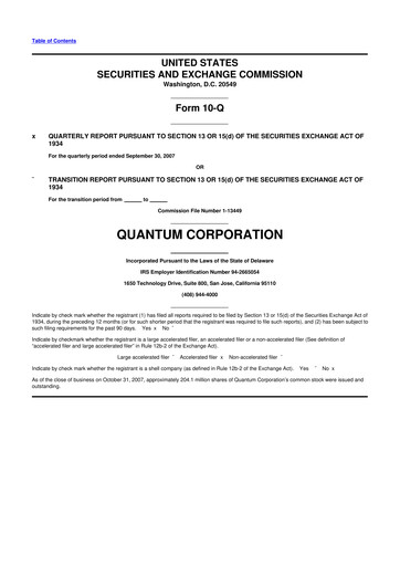 Vorschaubild Quantum Corporation 10-Q Quartalsbericht  