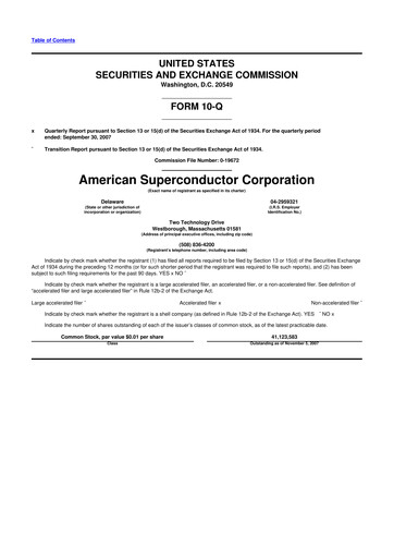 Thumbnail American Superconductor Corporation 10-Q Quarterly Report FY 