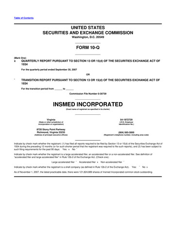 Thumbnail Insmed 10-Q Quarterly Report FY 