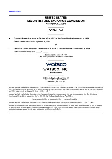 Thumbnail Watsco
 10-Q Quarterly Report FY 