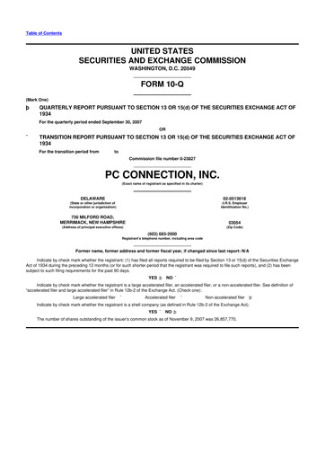 Thumbnail PC Connection
 10-Q Quarterly Report FY 