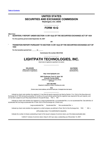 Thumbnail LightPath Technologies 10-Q Quarterly Report FY 