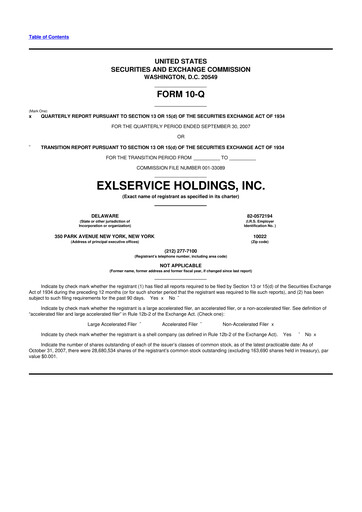 Thumbnail EXL Service
 10-Q Quarterly Report FY 