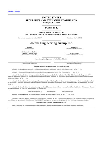 Thumbnail Jacobs Engineering 10-K Annual Report 