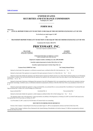 Thumbnail PriceSmart
 10-K Annual Report 