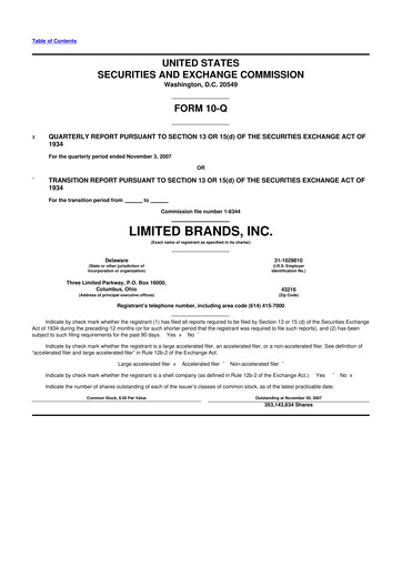 Thumbnail Bath & Body Works 10-Q Quarterly Report FY 