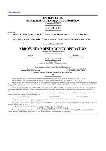 Thumbnail Arrowhead Pharmaceuticals
 10-K Annual Report 