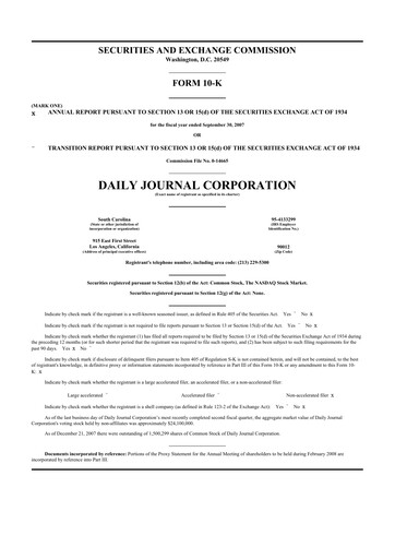 Thumbnail Daily Journal 10-K Annual Report 