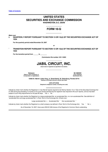 Thumbnail Jabil 10-Q Quarterly Report FY 