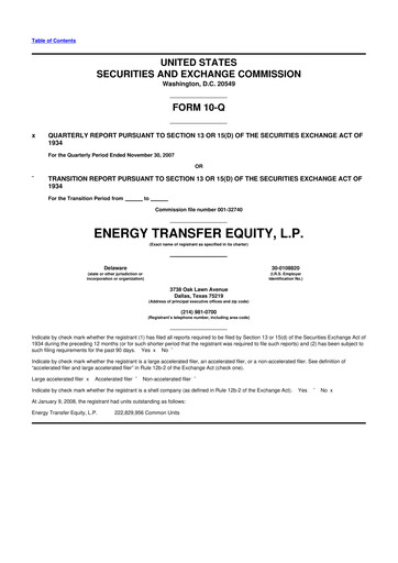 Thumbnail Energy Transfer LP
 10-Q Quarterly Report FY 