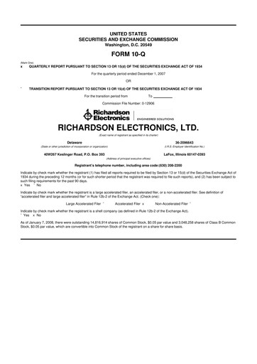 Thumbnail Richardson Electronics 10-Q Quarterly Report FY 
