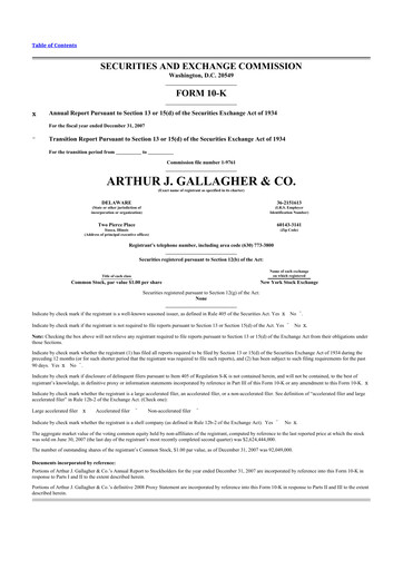 Thumbnail Arthur J. Gallagher & Co.
 10-K Annual Report 