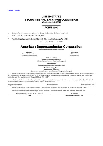 Thumbnail American Superconductor Corporation 10-Q Quarterly Report FY 