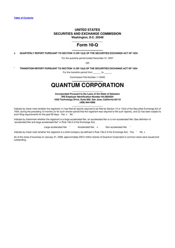 Vorschaubild Quantum Corporation 10-Q Quartalsbericht  