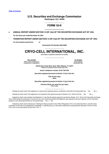 Thumbnail Cryo-Cell International 10-K Annual Report 