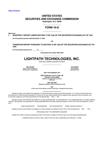 Thumbnail LightPath Technologies 10-Q Quarterly Report FY 