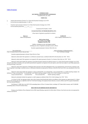 Thumbnail Clear Channel Outdoor
 10-K Annual Report 