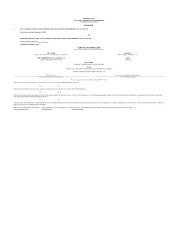 Thumbnail Corning 10-K Annual Report 