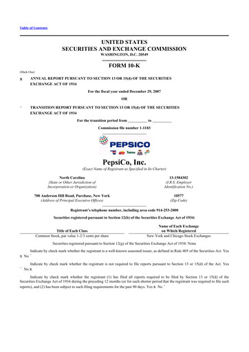 Thumbnail Pepsico 10-K Annual Report 