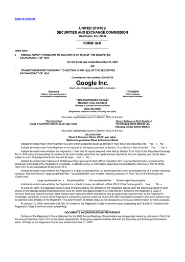 Thumbnail Alphabet (Google) 10-K Annual Report 