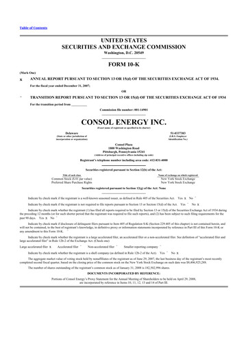 Thumbnail CNX Resources
 10-K Annual Report 