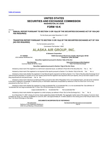 Thumbnail Alaska Airlines
 10-K Annual Report 