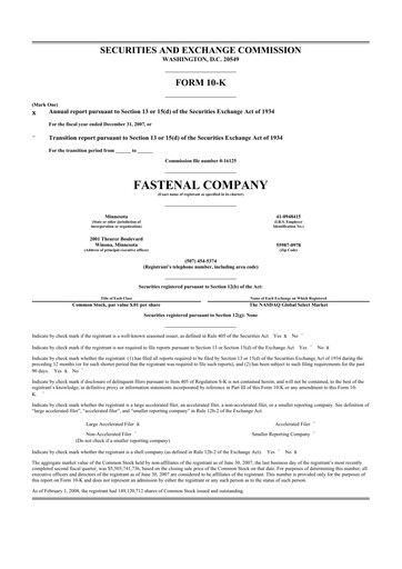 Thumbnail Fastenal 10-K Annual Report 