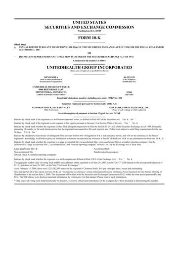 Thumbnail UnitedHealth 10-K Annual Report 