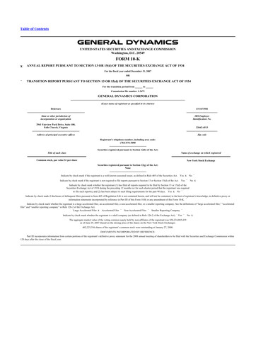 Thumbnail General Dynamics 10-K Annual Report 