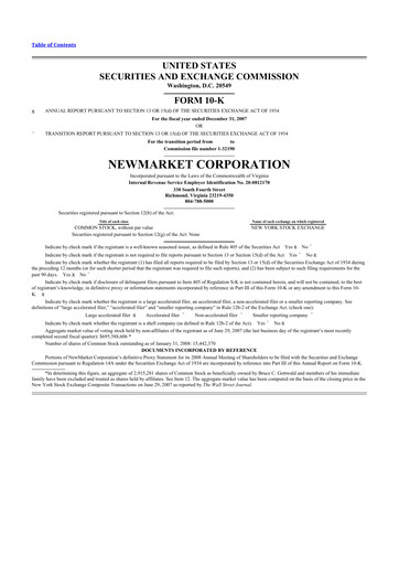Thumbnail NewMarket Corp 10-K Annual Report 