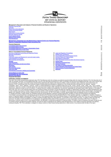 Thumbnail Fifth Third Bank
 10-K Annual Report 