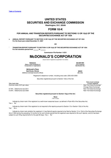 Thumbnail McDonald 10-K Annual Report 
