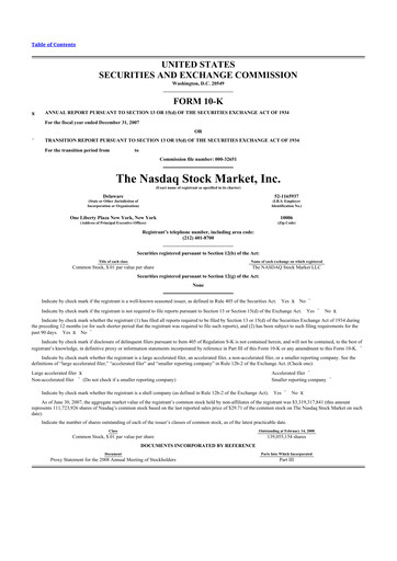 Thumbnail Nasdaq 10-K Annual Report 