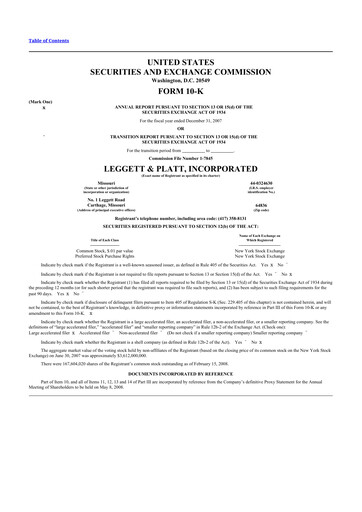 Thumbnail Leggett & Platt

 10-K Annual Report 